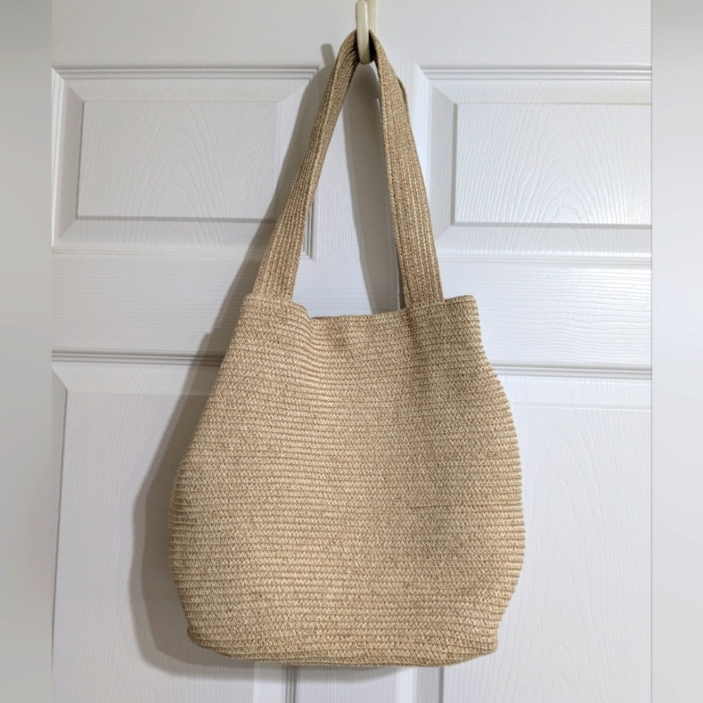 Talbots Natural Woven Tote Bag